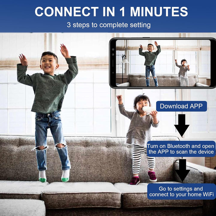 senri Pack de 3 Mini Cámaras de Seguridad Cámara WiFi