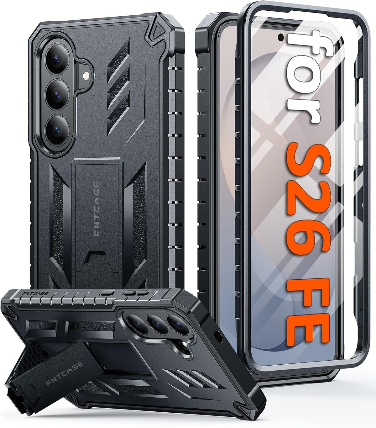 FNTCASE Funda para Samsung Galaxy S26 FE, protector de pantalla integrado