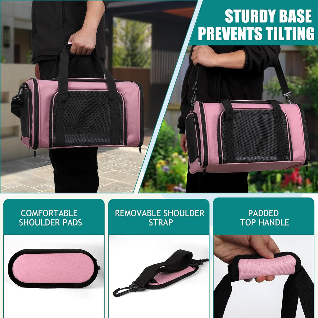 Top tasta Transportador para perros y gatos, para gatos pequeños, medianos y grandes, portador de perros y cachorros pequeños, de cara suave, 15 libras, portátil, plegable, aprobado por aerolíneas