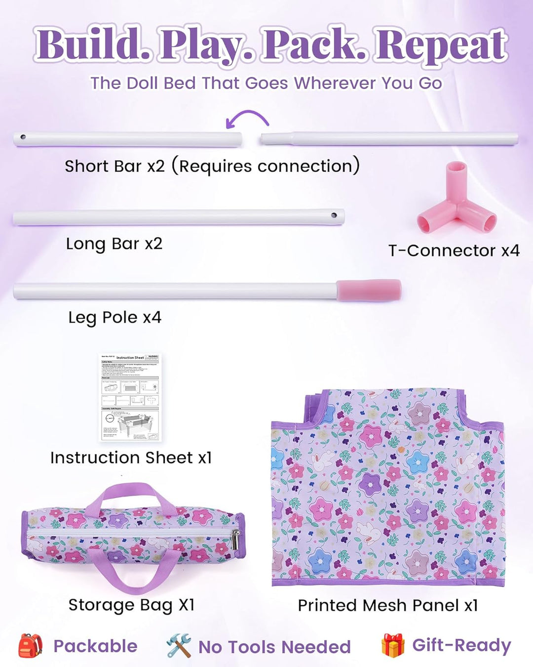 BABESIDE Juego de Cuna para Muñecas de Bebé para Muñecas de 18 Pulg...