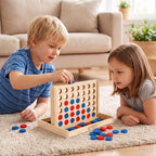 TOWO Juego de madera 4 en una fila, juego de mesa clásico de estrategia