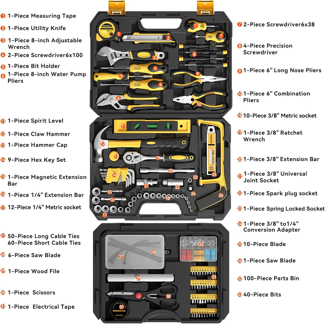 Kit de herramientas de 328 piezas para el hogar juego de