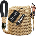 Cuerda de escalar para gimnasio - Cuerdas de ejercicio de 1.5 pulgadas de diámetro en longitudes de 10FT, 15FT, 20FT, 25FT, 30FT, 35FT, 40FT, 50FT para fitness y entrenamiento de fuerza, cuerda de escalada para adultos en casa, interior o exterior