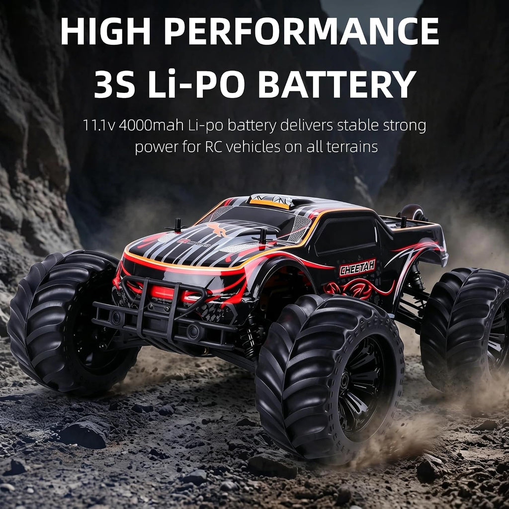 JLBRACINGRC 1/10 - Autos RC sin escobillas para adultos, 80+ KPH, 4WD RC Camiones | Camiones monstruo ESC 120A, auto de control remoto grande todoterreno todo terreno, IPX7 impermeable Hobby RC regalo