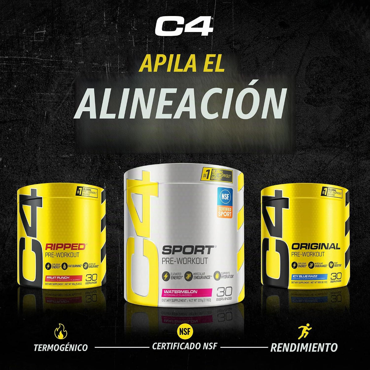 Cellucor C4 Polvo original para preentrenamiento sin azúcar sabor u...
