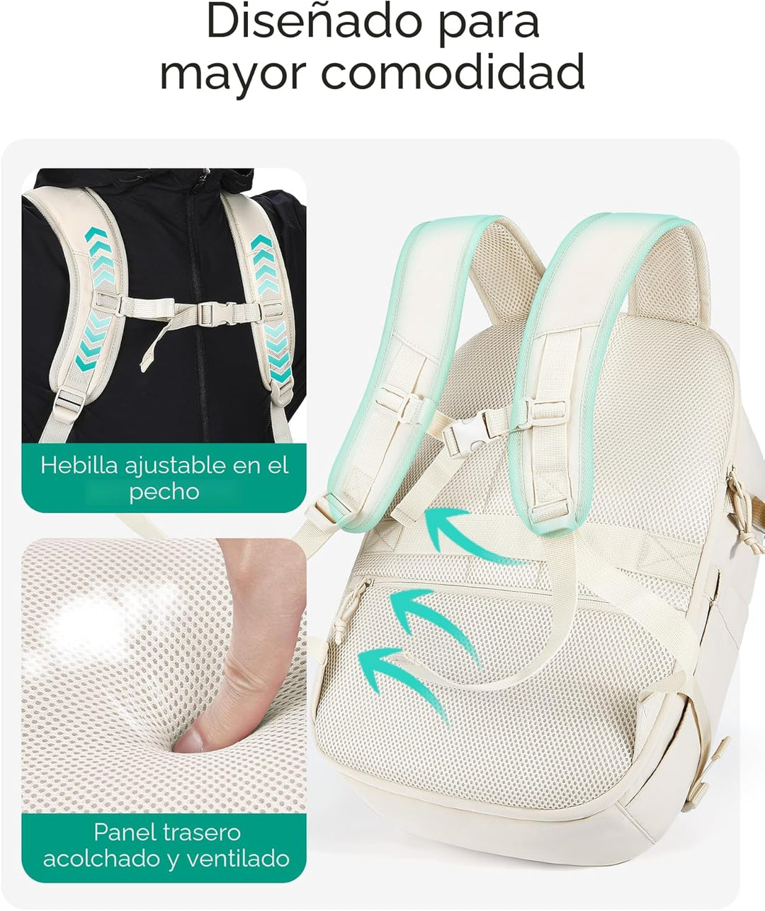 BAGSMART Mochila de Viaje de Equipaje de Mano, Mochila de Viaje Gra...