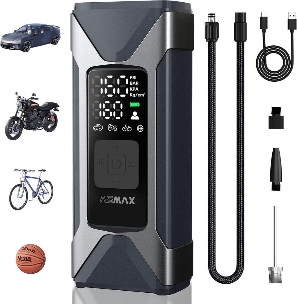 ASMAX Compresor de aire portátil del inflador de neumáticos T10 para los