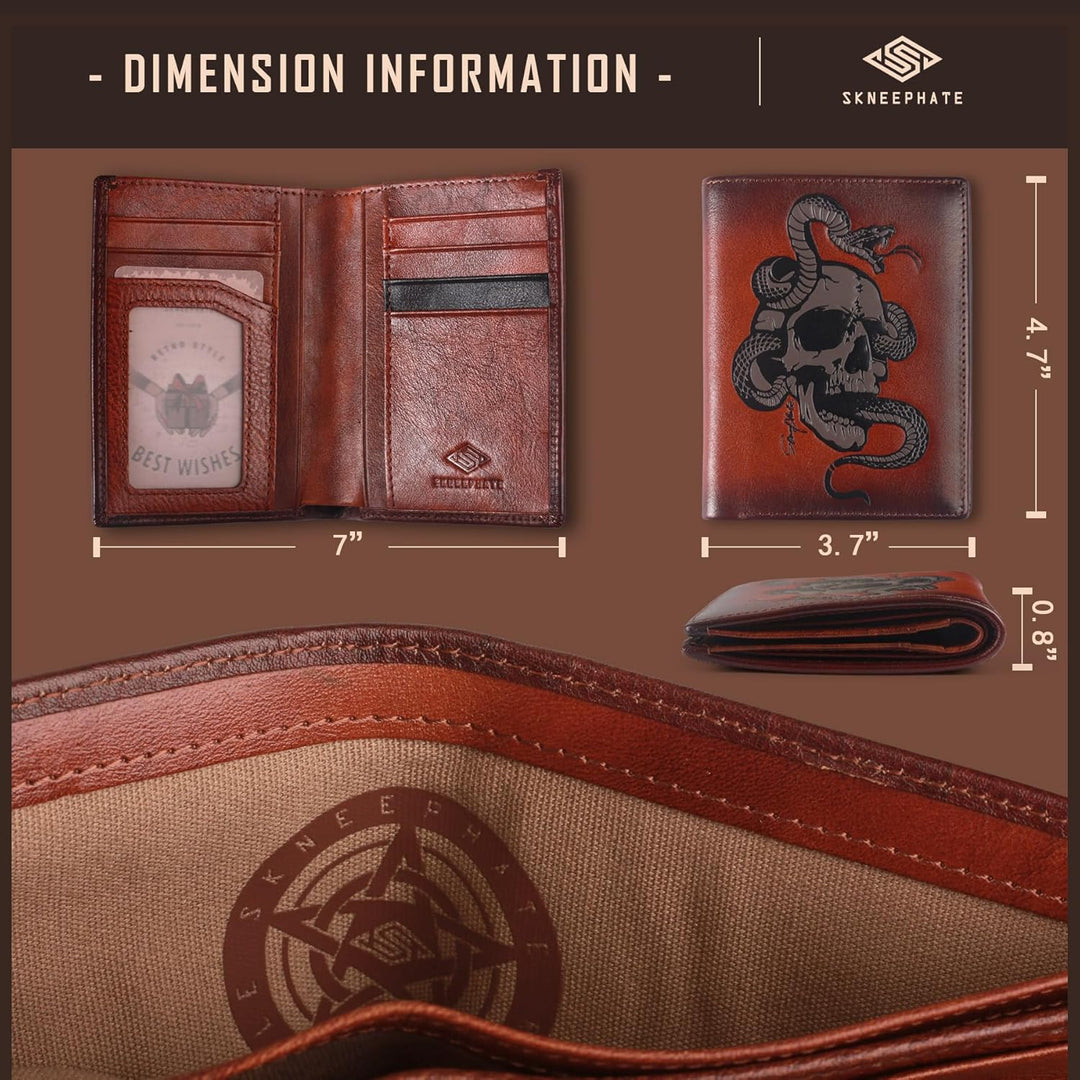 skneephate Billeteras geniales para hombres dobles, cartera vertica...