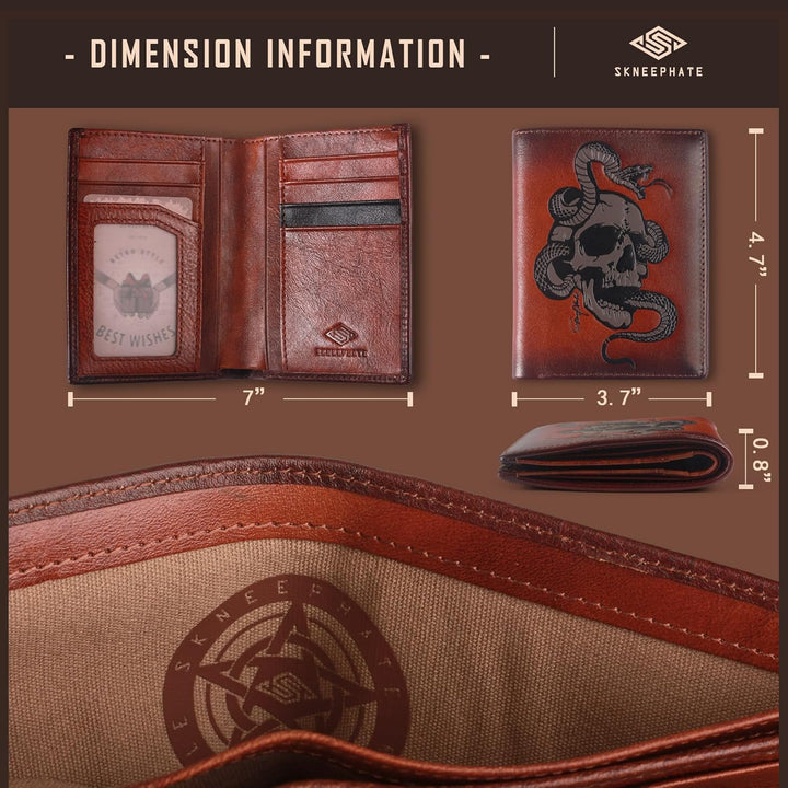 skneephate Billeteras geniales para hombres dobles, cartera vertica...