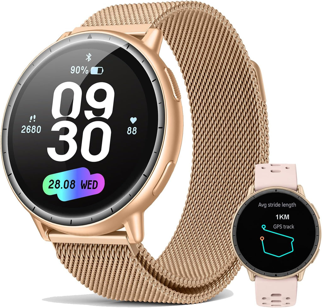 EGQINR GPS Smart Watch para Hombres y Mujeres, 1.32" AMOLED, Seguimiento de Actividad 5ATM