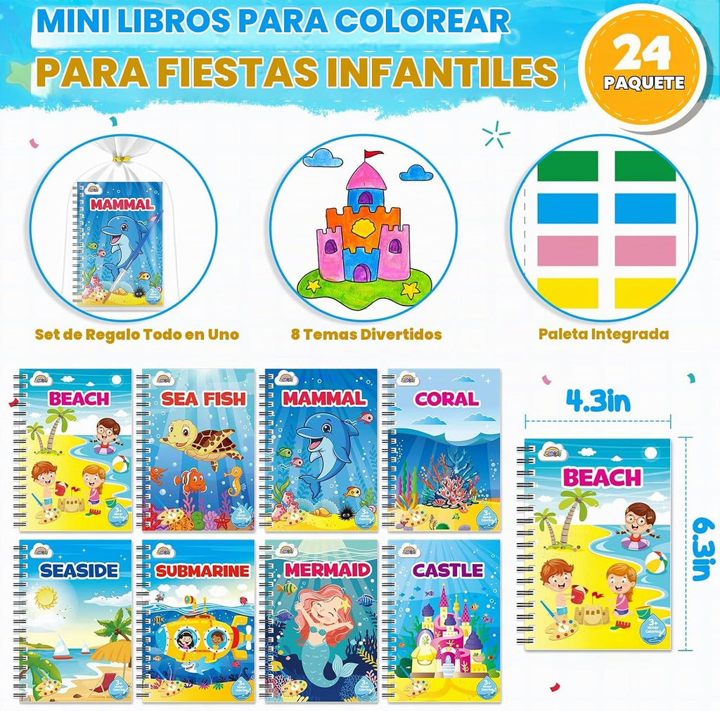 ZMLM Paquete de 24 libros para colorear del océano, recuerdos de fiesta de