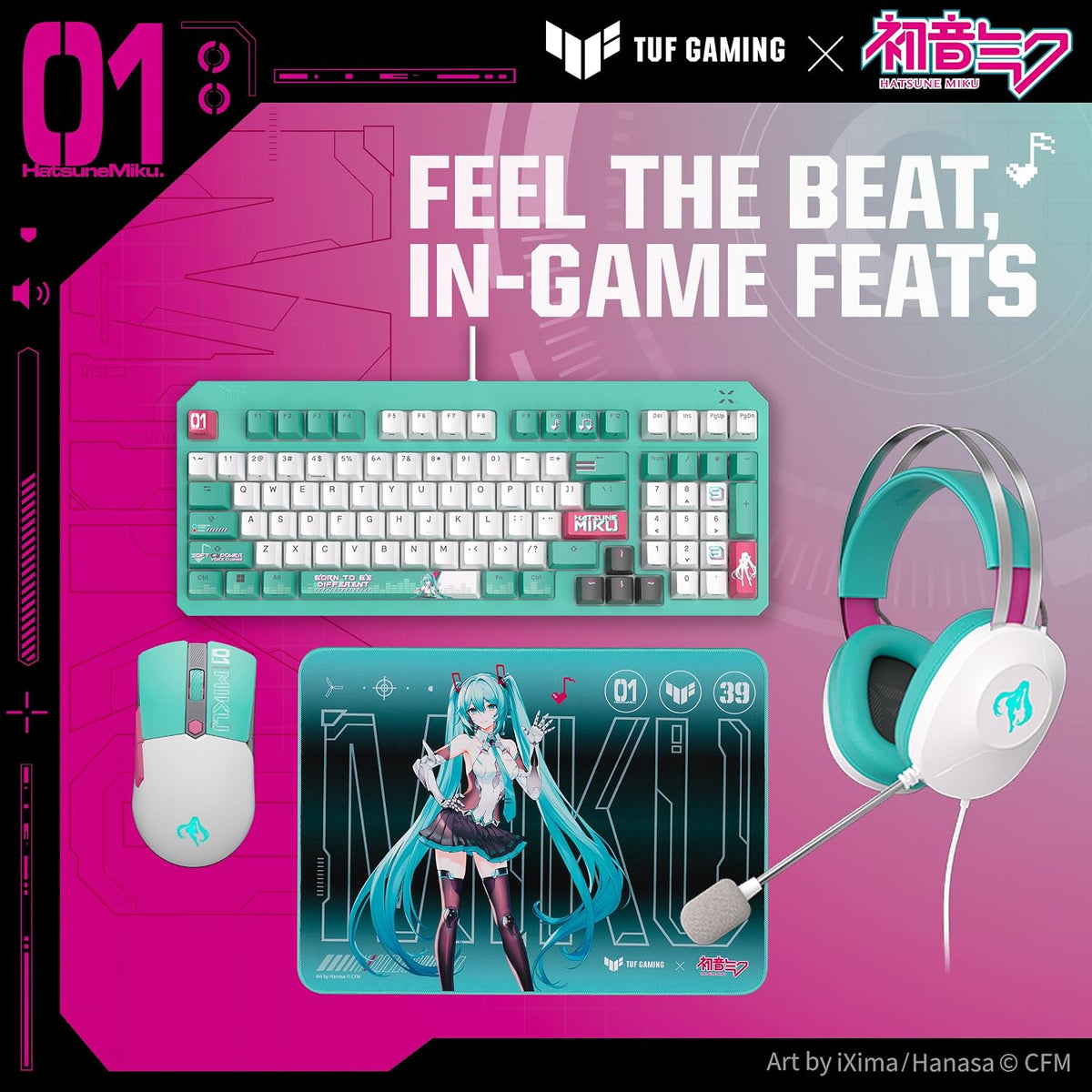 ASUS TUF Gaming Hatsune Miku Edición Mini Ratón Inalámbrico \u2013...