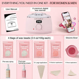 GIRLEARLE Kit de cera digital premium para mujeres con piel sensibl...