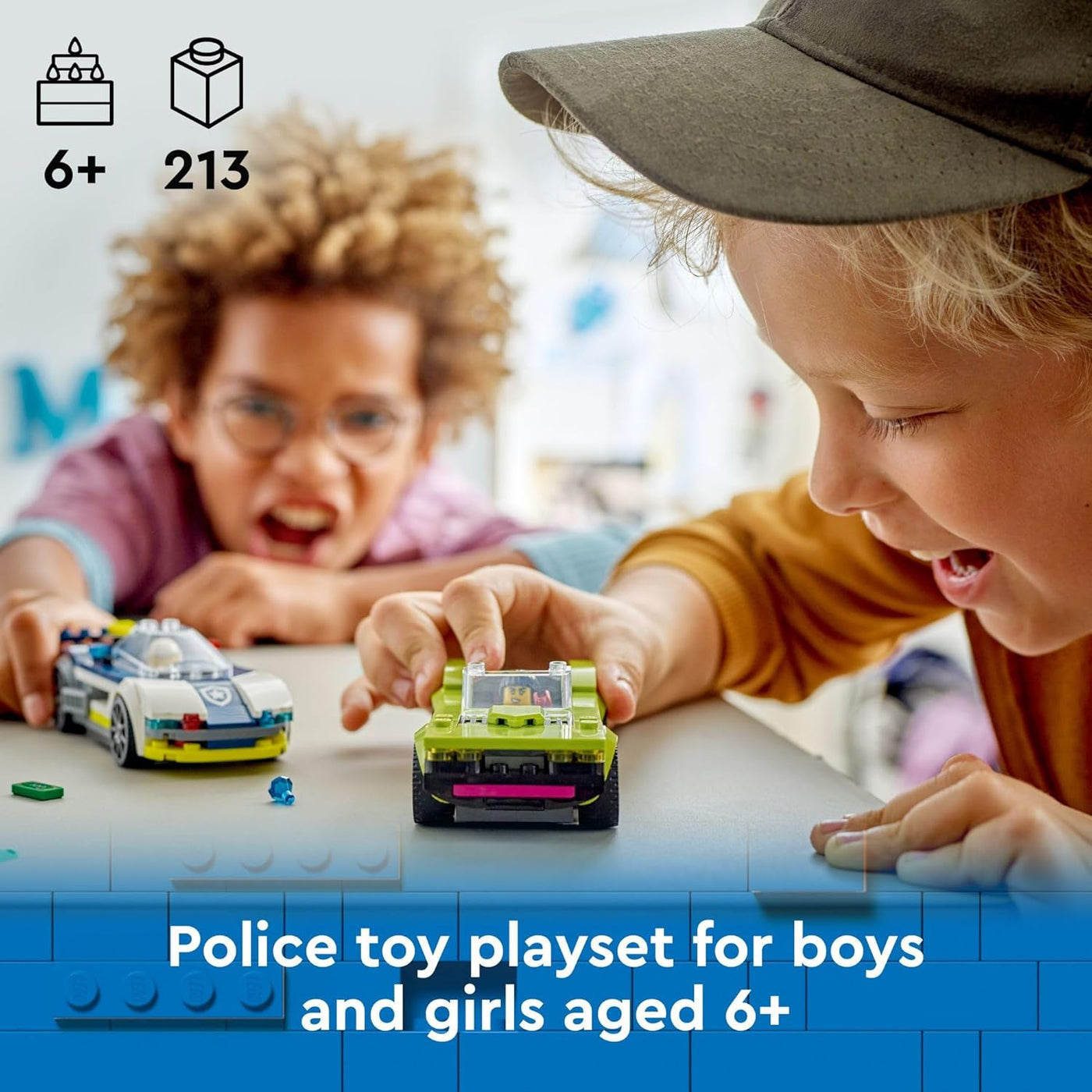 LEGO Coche de policía de la ciudad y persecución de autos