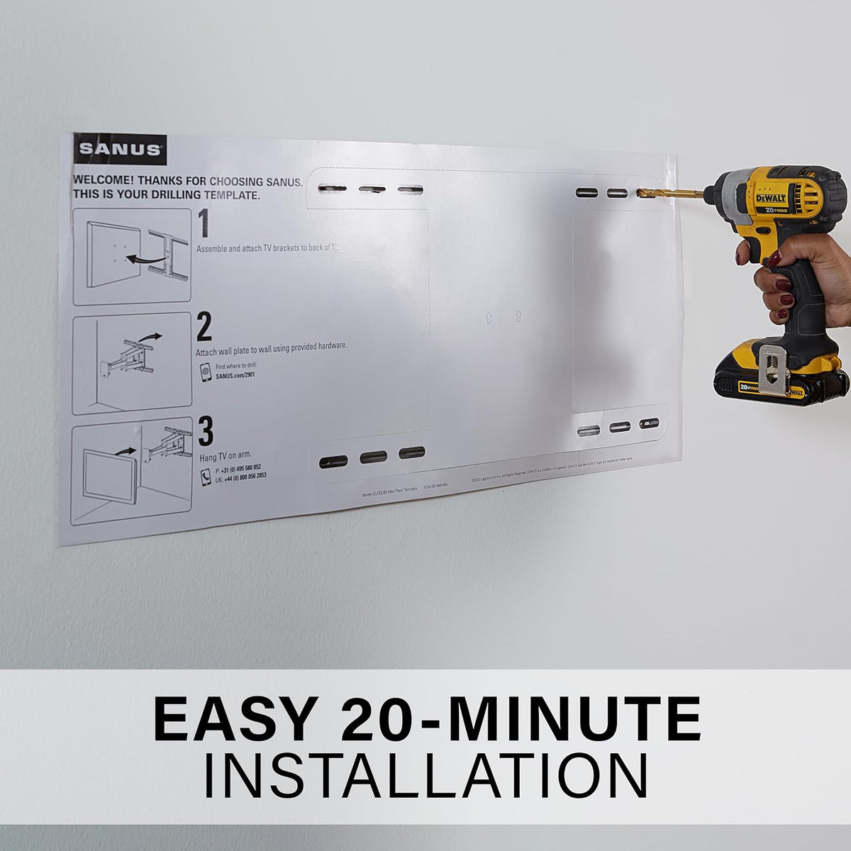 SANUS Paquete de montaje para TV: soporte de pared de movimiento completo premium para televisores grandes de hasta 90 pulgadas + soporte de TV de barra de sonido diseñado para barra de sonido Sonos
