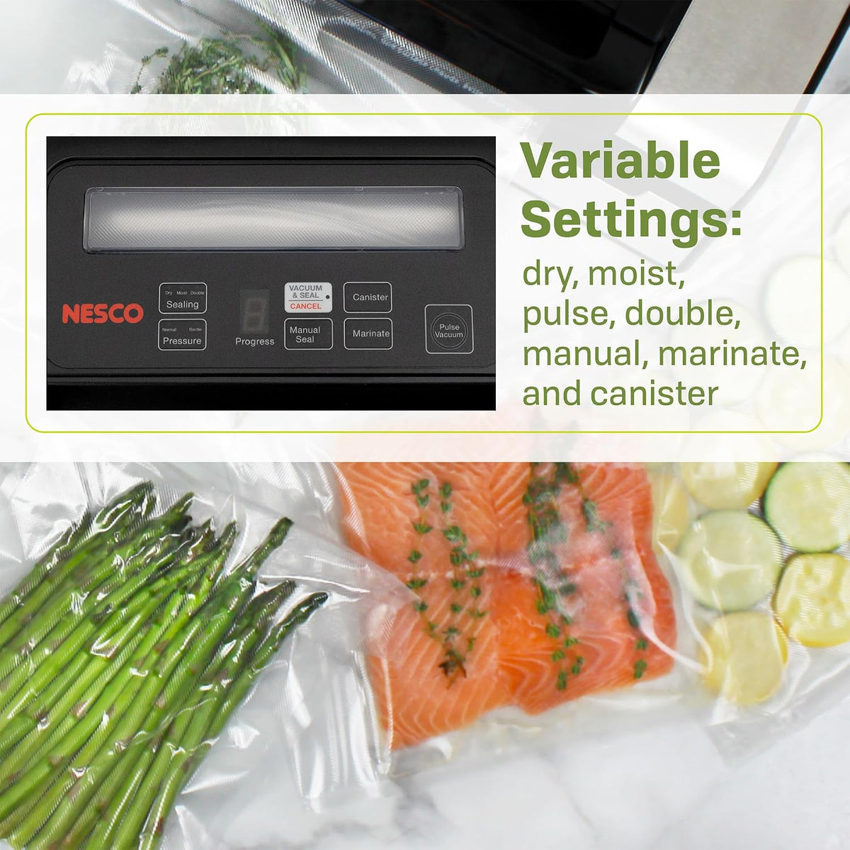 Envasadora de alimentos al vacío Nesco VS-01 - De color blanco, Plateado