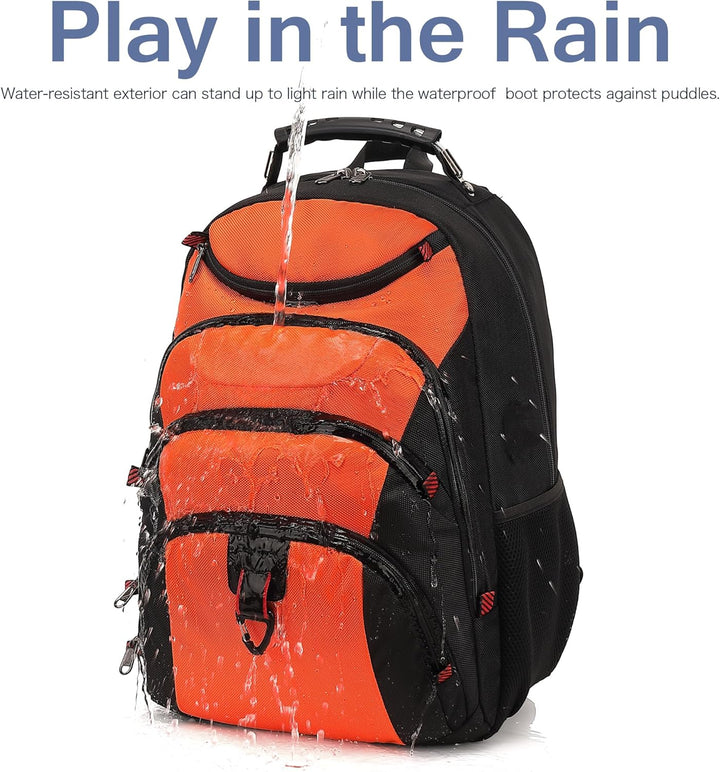 Mochila para laptop Boavan para hombre (Negro, 15.6), Naranja Negro...