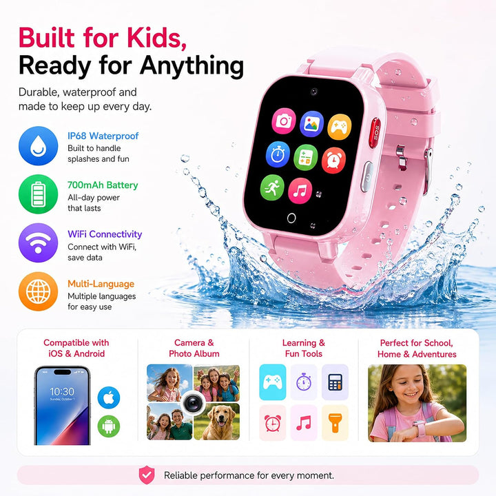 DXPICR Reloj inteligente 4G para niños con rastreador GPS, video y...