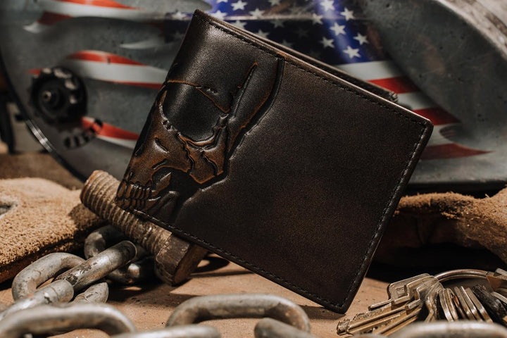 House of Jack Co. Billetera con calaveras para hombre, doble identi...