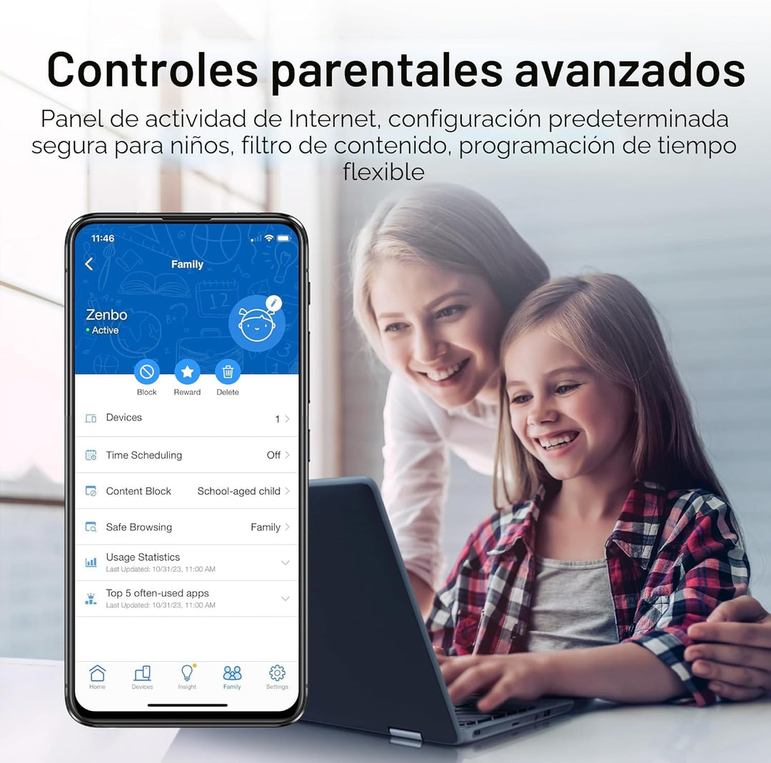 ASUS RT-BE58U WiFi 7 BE3600 AiMesh Router Extensible, 4K-QAM, MLO,...