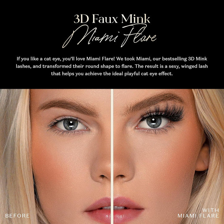 Lilly Lashes - Pestañas postizas de visón sintético en tiras 3D con...