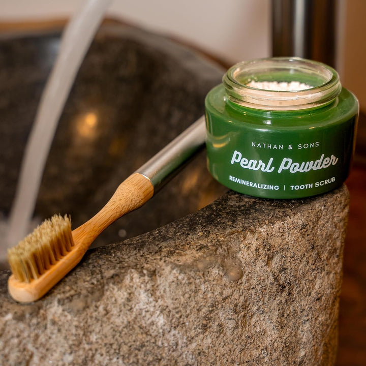Nathan &amp; Sons Pearl - Exfoliante de dientes remineralizante, si...
