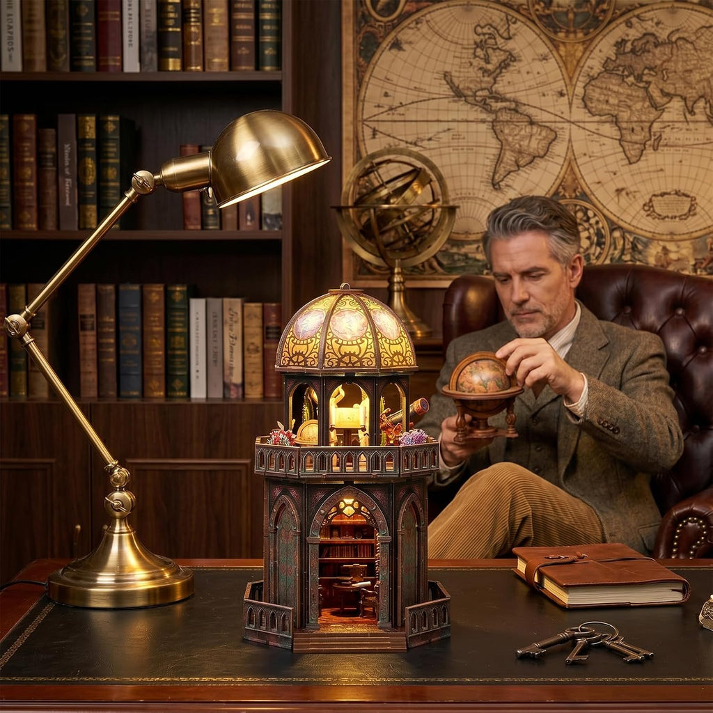 Kit de mini casa, casa de muñecas en miniatura para rincón de libros