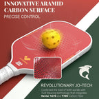 JOJOLEMON Paletas de pickleball, pala de fibra de carbono con un núcleo de polímero Shark Power de 0.63 pulgadas, las raquetas de pickleball diseñadas para un giro y consistencia definitivos