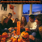 Funwares Stack-O-Lantern Juego de apilamiento de Halloween, bloques de madera de calabaza