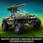 Mattel Brick Shop Hot Wheels Halo UNSC M12 Warthog - Juego de construcción
