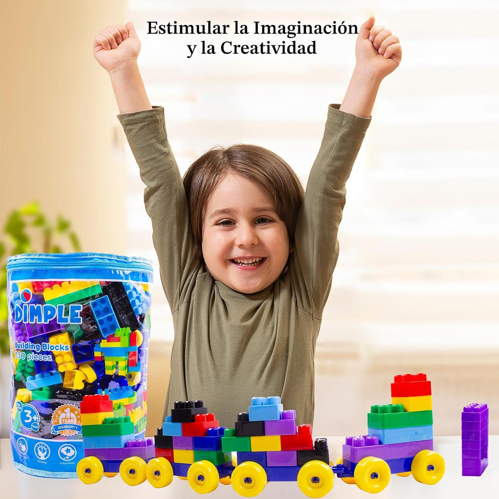 Dimple Bloques de Construcción para Niños Pequeños (300 Piezas) Juguetes de Apilamiento y Juegos de Rompecabezas para Aprendizaje y Diversión STEM, Juguetes Montessori, Bloques Educativos para Bebés
