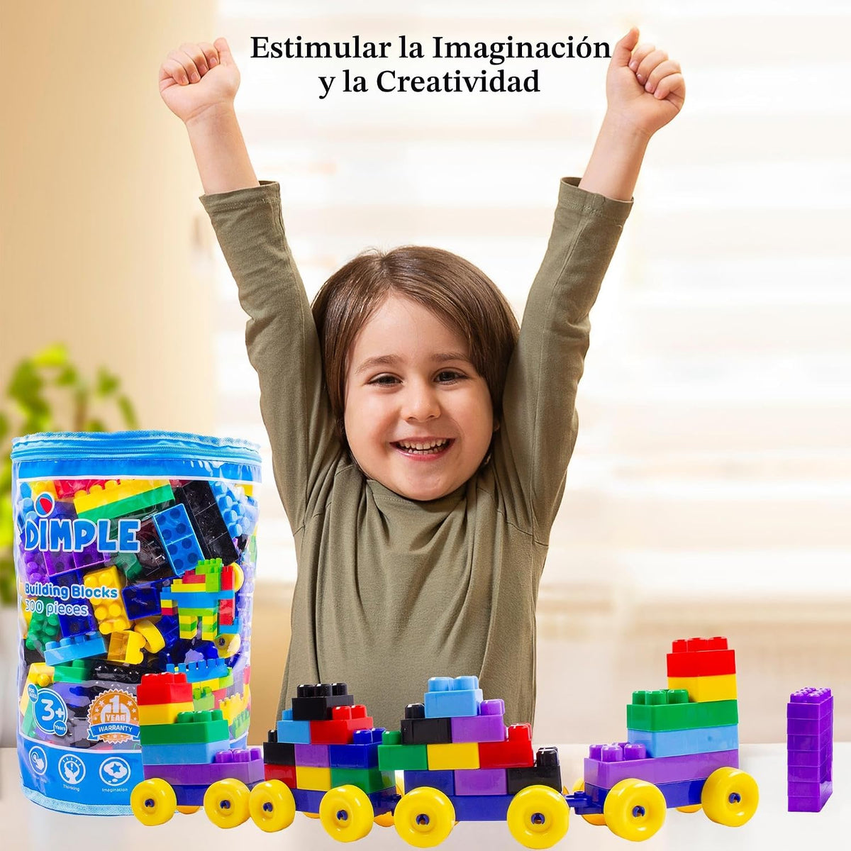 Dimple Bloques de Construcción para Niños Pequeños (300 Piezas) Juguetes de Apilamiento y Juegos de Rompecabezas para Aprendizaje y Diversión STEM, Juguetes Montessori, Bloques Educativos para Bebés