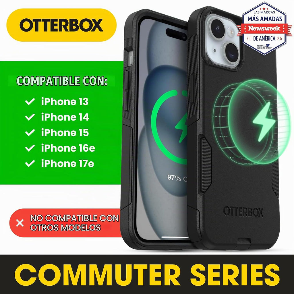 OtterBox Funda MagSafe para iPhone 17e, 16e, 15, 14, 13 Commuter MagSafe