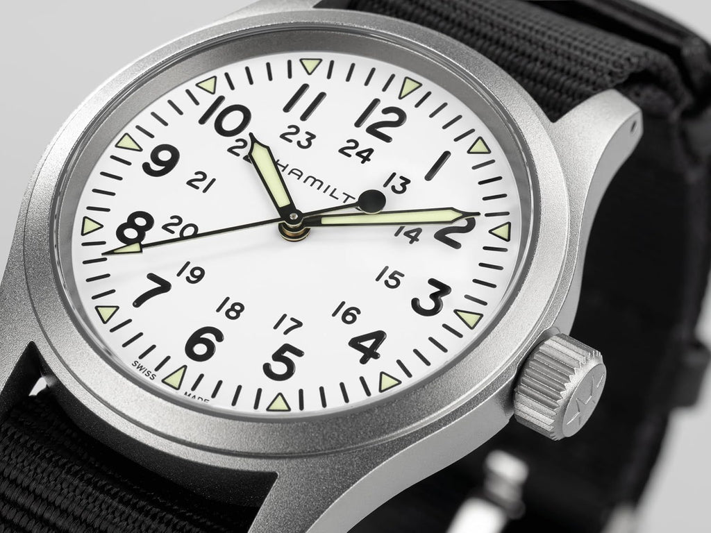Hamilton Khaki Field Reloj mecánico para hombre, caja de acero inoxidable