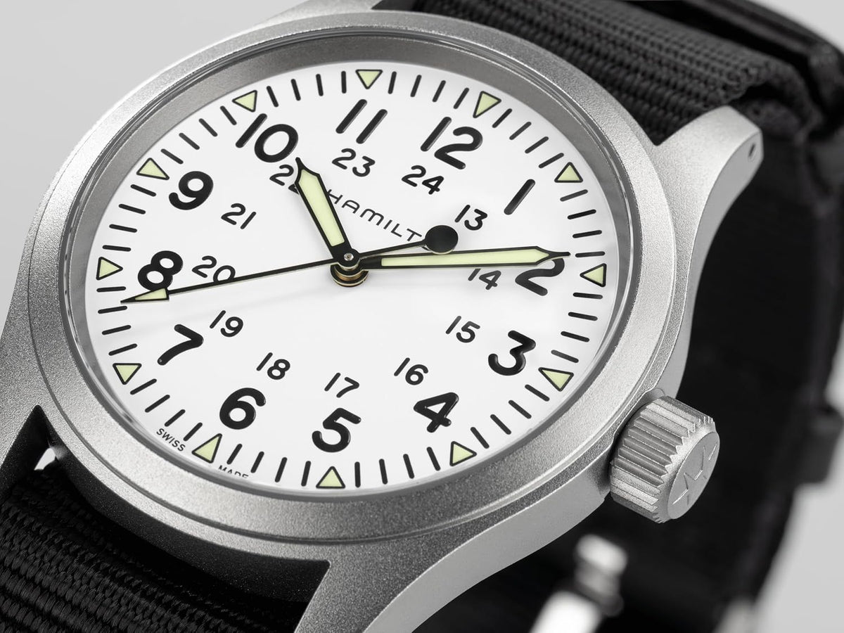 Hamilton Khaki Field Reloj mecánico para hombre, caja de acero inoxidable