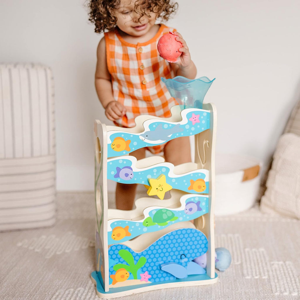 Melissa & Doug Rollables Wooden Ocean Slide Infant & Toddler Toy