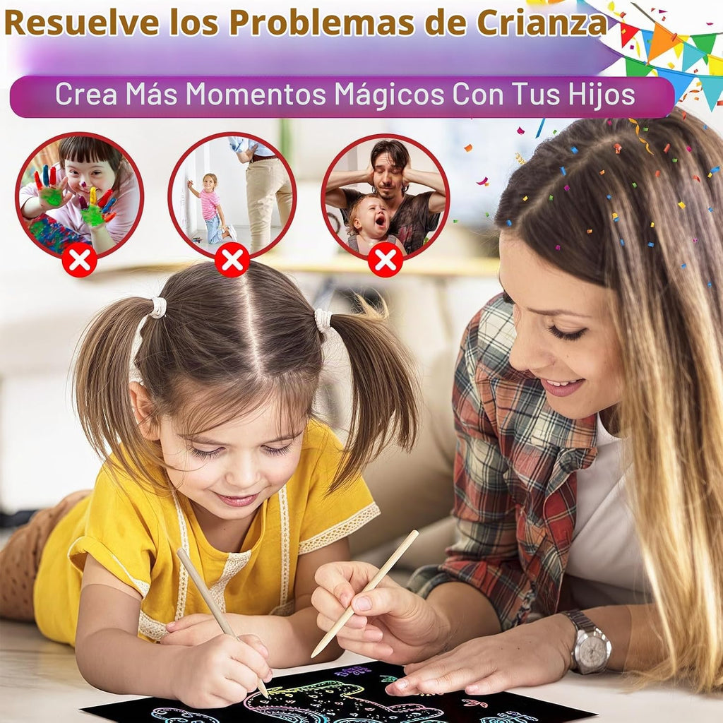 HXDOGSP Scratch Art para niños: paquete de 32 recuerdos de fiesta de papel para rascar arco iris, cuaderno de manualidades adecuado para regalos de cumpleaños, kit de manualidades escolares, premios