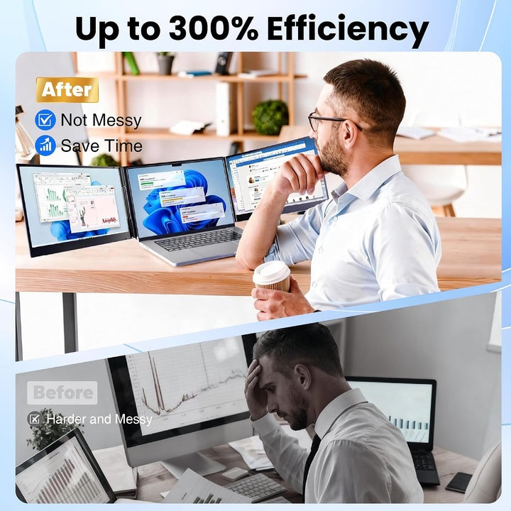 Extensor de pantalla para laptop, monitor portátil triple ultralige...