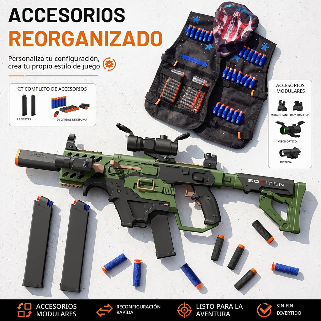 SOFITEN - Pistola de juguete eléctrica con rifle de francotirador