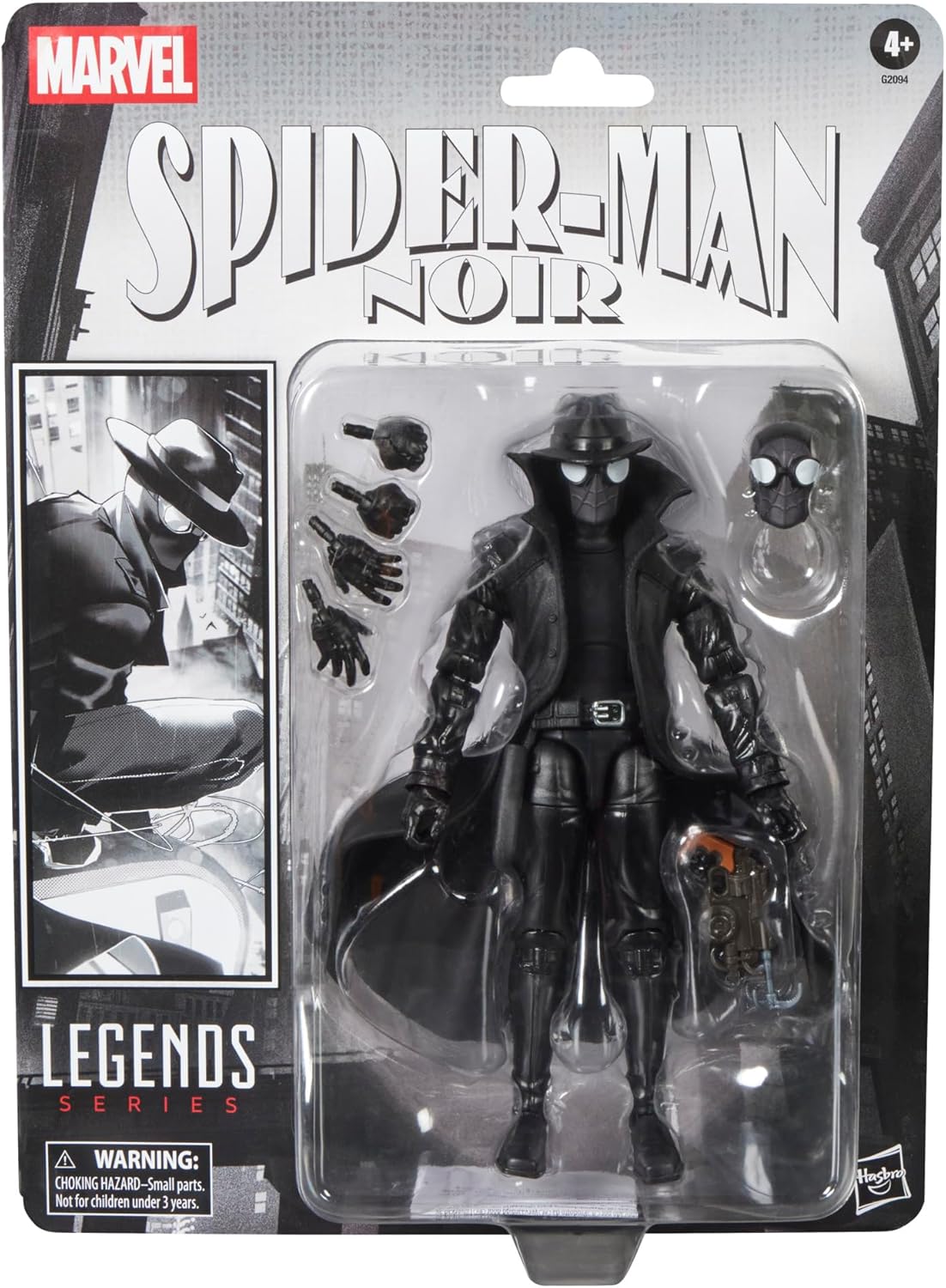 Marvel Legends Series Spider-Man Noir, Retro Cardback Spider-Man Comics Figura de acción