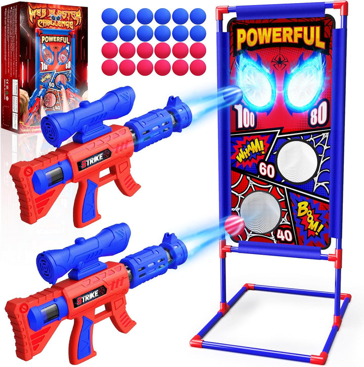 Juego de juguetes de disparo con objetivo de estilo héroe y 2 lanza...