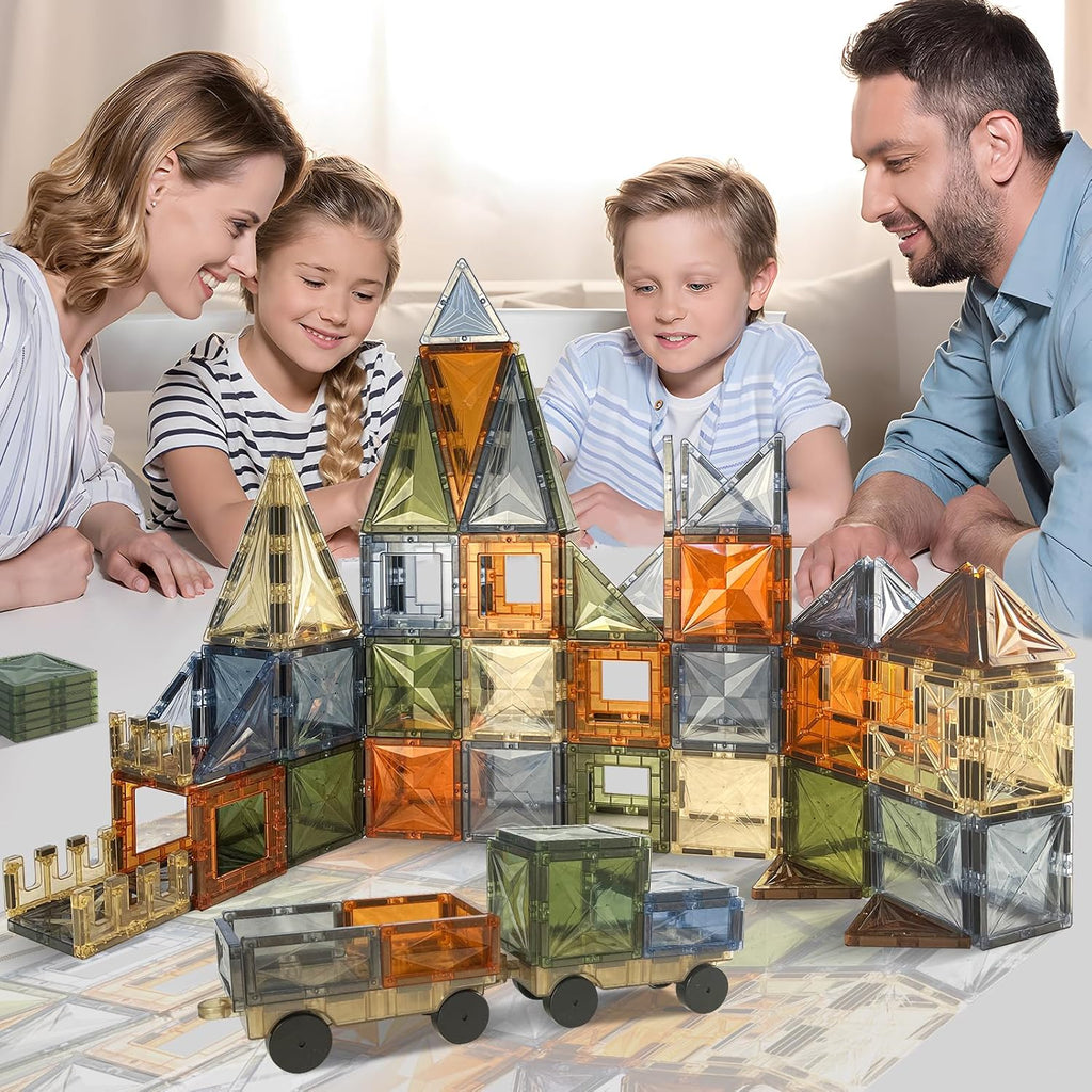100 piezas de azulejos magnéticos, juguetes Montessori, bloques magnéticos para niños, juegos STEM, educativos para el aula, de aprendizaje, sensoriales, imanes naturales, juguete para niños