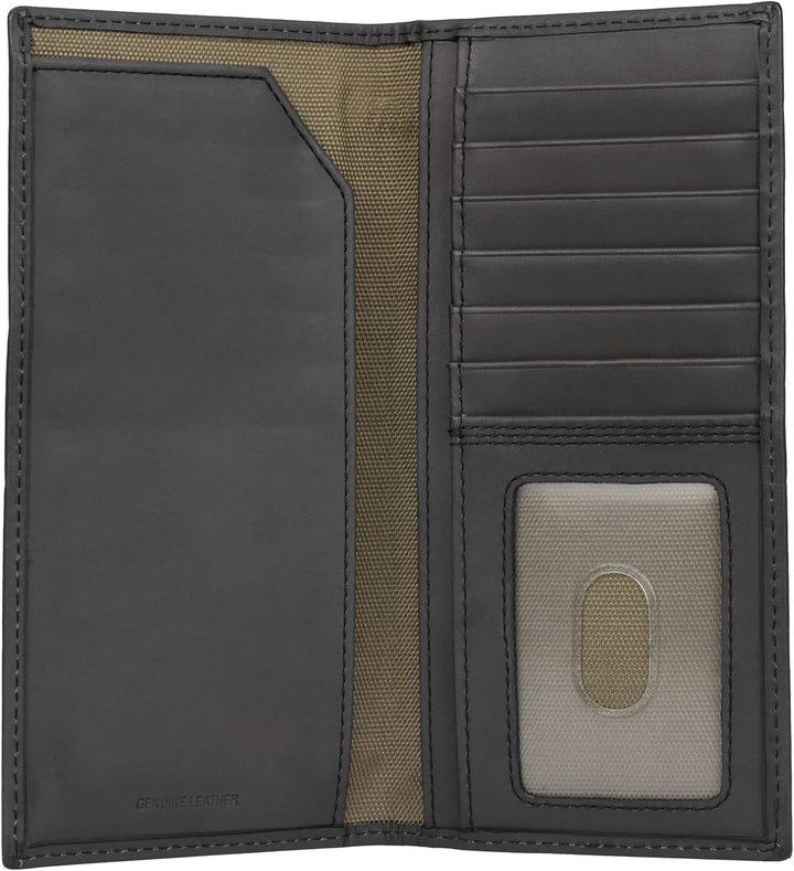 Carhartt Cartera de cuero para hombre con triple puntada, cuero dur...