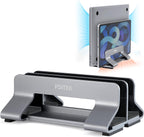 Psitek Soporte vertical de aluminio para dos computadoras portátile...
