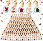 BBTO 100 unidades de ambientador colgante para automóvil, botellas difusoras de coche a granel, botella de perfume de vidrio vacía de Navidad, ambientador transparente, difusor de botella colgante