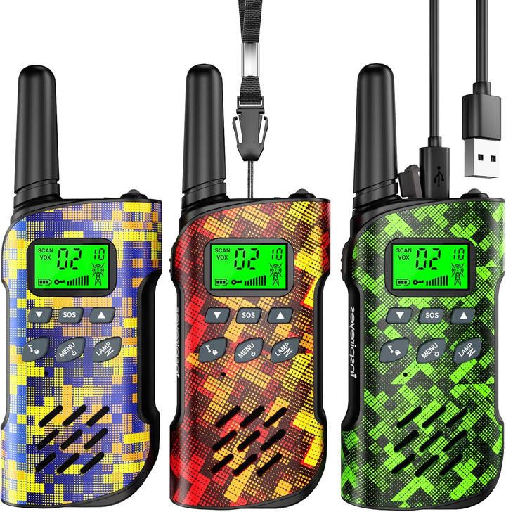 Inspireyes Walkie Talkies para niños recargables, rellenos de cesta...