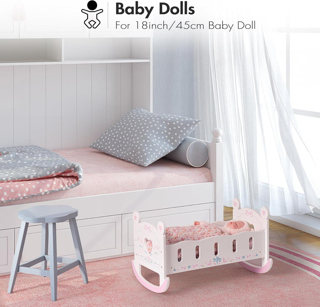 ROBOTIME Cuna de Madera para Muñecas Bebé, Cama Cuna de Muñeca para...