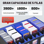 ZLCA Tarjetero/caja de almacenamiento para cartas de 5 filas con asa, caja de almacenamiento MTG