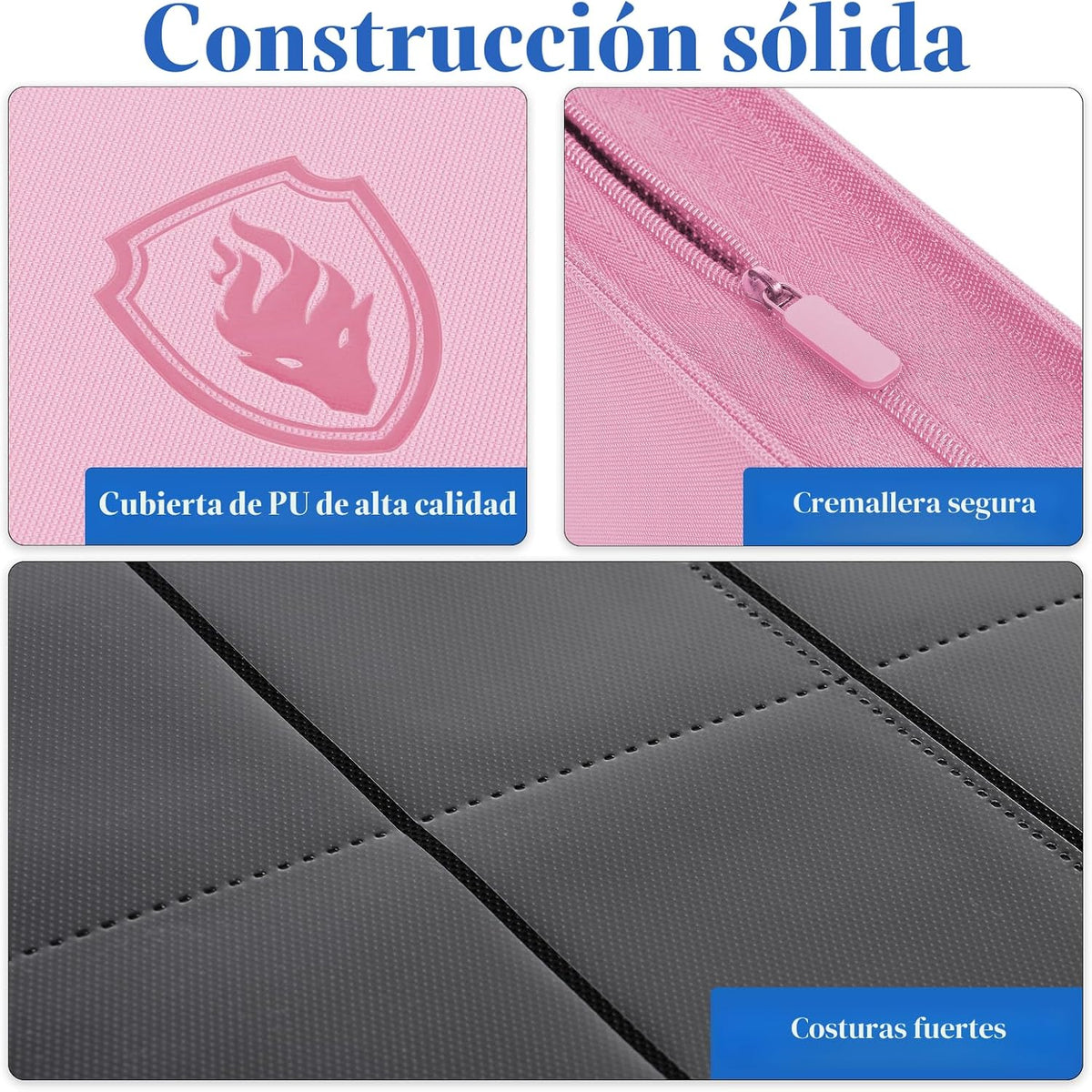 Carpeta de tarjetas con cremallera de alta calidad, cubierta de