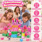 Bloques magnéticos – 100 cubos magnéticos de bloques de construcción, bloques magnéticos transparentes, castillo de princesa, juegos de construcción para niños, juguetes de imanes apilables STEM